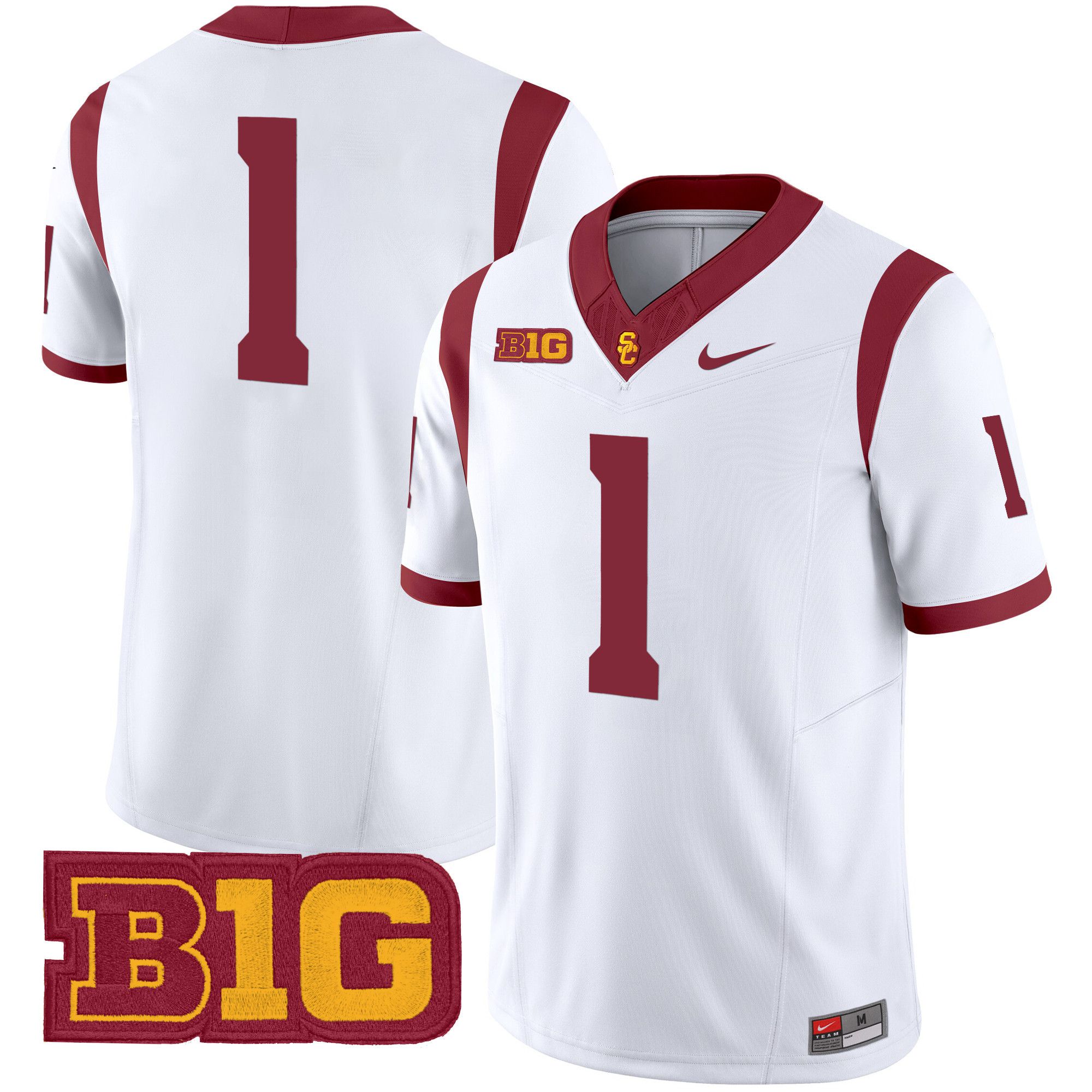 Men USC Trojans #1 No Name White Nike 2024 Vapor Limited NCAA Jersey->ncaa teams->NCAA Jersey